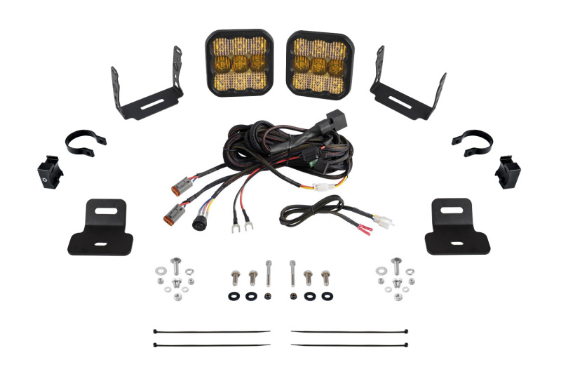 Can-Am Maverick X3 Ditch Light Kit - A-Pillar - Diode Dynamics - SS5 Stage Series - Yellow - `17-`25